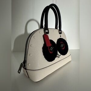 COACH Sierra Satchel in Chalk White PANDA Black Dome